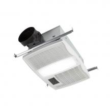 Broan Nutone QTX110HFLT - Broan QT Series 110 cfm Ventilation Fan with Heater and Florescent Light, 0.9 Sones