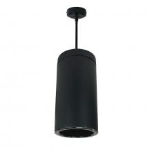 Nora NYLS3-6P1L135NC12BBB - 6" Sapphire III Pendant Mount Black Cylinder, Black Reflector/Black Flange, 120-277; 0-10V