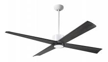 Modern Fan Co. NOU-MWBS-56-EB-NL-CC - Nouveau DC Fan; Matte White Finish w/ Brass; 56" Ebony Blades; No Light