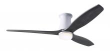 Modern Fan Co. ARB-FM-GW-54-EB-870-CC - Arbor Flush DC Fan; Gloss White Finish; 54" Ebony Blades; 17W LED; Wall/Remote Combo Control