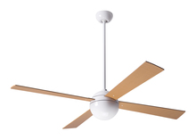 Modern Fan Co. BAL-GW-42-MP-NL-001 - Ball Fan; Gloss White Finish; 42" Maple Blades; No Light; Fan Speed Control