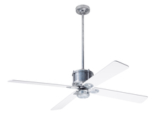 Modern Fan Co. IND-GV-50-WH-NL-CC - Industry DC Fan; Galvanized Finish; 50" White Blades; No Light; Wall/Remote Combo Control