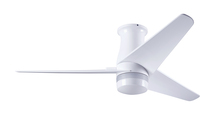 Modern Fan Co. VEL-FM-GW-48-DK-NL-CC - Velo Flush DC Fan; Gloss White Finish; 48" Dark Blades; No Light; Wall/Remote Combo Control