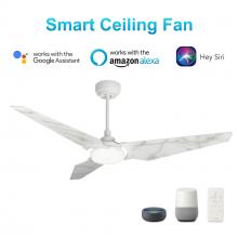 Carro USA VS523B-L12-W7-1 - Kaj 52-inch Indoor/Outdoor Smart Ceiling Fan, Dimmable LED Light Kit & Remote Control, Works with Go