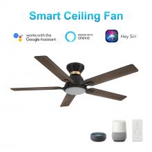 Carro USA VS525J-L12-BG-1-FMA - Espear 52-inch Smart Ceiling Fan with Remote, Light Kit Included, Works with Google Assistant, Amazo