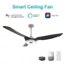 Carro USA VS563F-L13-S2-1 - Fletcher 56-inch Indoor/Outdoor Smart Ceiling Fan, Dimmable LED Light Kit & Remote Control, Works wi