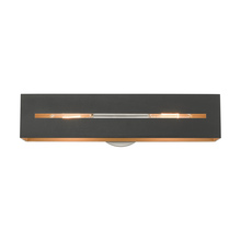 Livex Lighting 16682-14 - 2 Lt Textured Black with Brushed Nickel Accents ADA Vanity Sconce