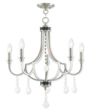 Livex Lighting 40885-91 - 5 Light Brushed Nickel Chandelier