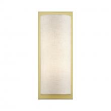 Livex Lighting 45231-33 - 1 Light Soft Gold Large ADA Sconce with Hand Crafted Oatmeal Fabric Shade