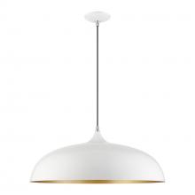 Livex Lighting 49234-69 - 3 Light Shiny White with Polished Chrome Accents Large Pendant