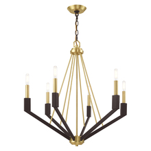 Livex Lighting 51166-12 - 6 Lt Satin Brass & Bronze Chandelier