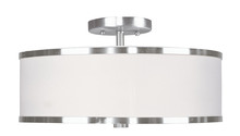 Livex Lighting 6368-91 - 3 Light Brushed Nickel Ceiling Mount