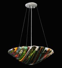 Meyda Green 114438 - 18"W Metro Fusion Penna Di Pavone Glass Inverted Pendant