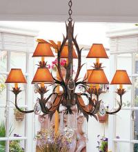 Meyda Green 115594 - 36" Wide Slenderleaf 9 Light Chandelier