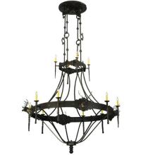 Meyda Green 130241 - 66.5"W Stag 12 LT Two Tier Chandelier