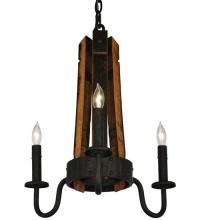 Meyda Green 133299 - 17" Wide Barrel Stave Madera 3 Light Chandelier