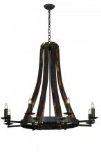 Meyda Green 140164 - 42" Wide Barrel Stave Madera 8 Light Chandelier