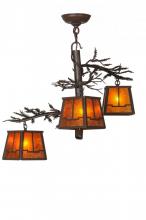 Meyda Green 146816 - 28"W Pine Branch Valley View 3 LT Chandelier