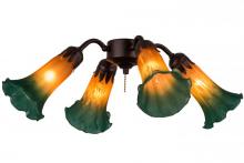 Meyda Green 162971 - 19"W Amber/Green Pond Lily 4 LT Fan Light