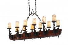 Meyda Green 167878 - 60" Long Tudor Jadestone 12 Light Oblong Chandelier