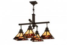 Meyda Green 173176 - 30"Sq "T" Mission 4 LT Chandelier