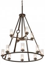 Meyda Green 189559 - 38"W Loxley Hugo 12 LT Chandelier