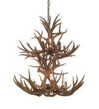 Meyda Green 200461 - 36" Wide Antlers Mule Deer 12 Light Chandelier