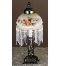 Meyda Green 21191 - 13" High Roussillon Rose Bouquet Fringed Mini Lamp