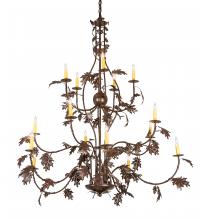 Meyda Green 219577 - 48" Wide Oak Leaf 15 Light Chandelier