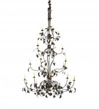 Meyda Green 221298 - 72" Wide Oak Leaf 25 Light Chandelier