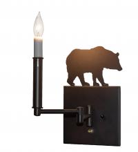 Meyda Green 231171 - 7" Wide Lone Bear Swing Arm Wall Sconce