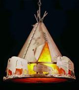  31931 - 24"W Teepee W/Buffalo Pendant