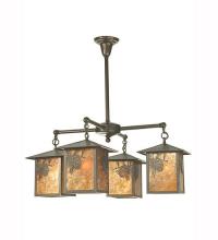 Meyda Green 61071 - 32" Wide Seneca Winter Pine 4 Light Chandelier