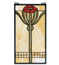 Meyda Green 67789 - 11"W X 20"H Parker Poppy Stained Glass Window