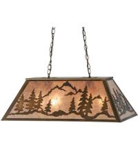 Meyda Green 99025 - 33" Long Mountain Range Gros Ventre WY Oblong Pendant