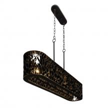 Varaluz 380N06MBFG - Estela 6-Lt   Linear Pendant - Matte Black/French Gold