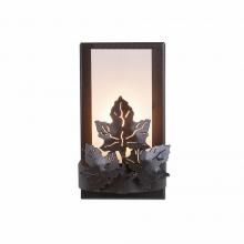 Avalanche Ranch Lighting A14905FC-28 - Wisley Single Sconce - Maple Leaf - Frosted Glass Bowl - Dark Bronze Metallic Finish