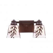 Avalanche Ranch Lighting A36249FC-28 - Woodland Double Bath Vanity Light - Cedar Bough - Frosted Glass Bowl - Dark Bronze Metallic Finish