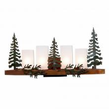 Avalanche Ranch Lighting A37743FC-03 - Wisley Bath Vanity Light 24w - Cedar Tree - Frosted Glass Bowl - Cedar Green-Rust Patina base Finish