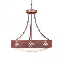 Avalanche Ranch Lighting A41902FC-HR-02 - Ridgemont Chandelier Small - Bowl Bottom - Deception Pass - Frosted Glass Bowl - Rust Patina Finish