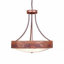 Avalanche Ranch Lighting A41939FC-HR-02 - Ridgemont Chandelier Small - Bowl Bottom - Bison - Frosted Glass Bowl - Rust Patina Finish