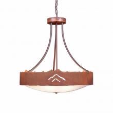 Avalanche Ranch Lighting A41941FC-HR-02 - Ridgemont Chandelier Small - Bowl Bottom - Mountain - Frosted Glass Bowl - Rust Patina Finish