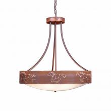 Avalanche Ranch Lighting A41959FC-HR-02 - Ridgemont Chandelier Small - Bowl Bottom - Horse Cutout - Frosted Glass Bowl - Rust Patina Finish