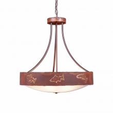 Avalanche Ranch Lighting A41962FC-HR-02 - Ridgemont Chandelier Small - Bowl Bottom - Fish Cutout - Frosted Glass Bowl - Rust Patina Finish