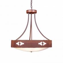 Avalanche Ranch Lighting A41984FC-HR-02 - Ridgemont Chandelier Small - Bowl Bottom - Pueblo - Frosted Glass Bowl - Rust Patina Finish