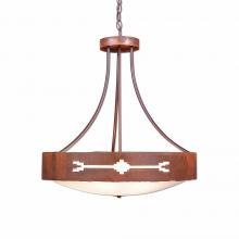 Avalanche Ranch Lighting A41985FC-HR-02 - Ridgemont Chandelier Small - Bowl Bottom - Del Rio - Frosted Glass Bowl - Rust Patina Finish