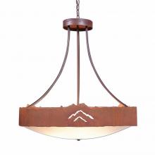 Avalanche Ranch Lighting A42141FC-HR-02 - Ridgemont Chandelier Medium - Bowl Bottom - Mountain - Frosted Glass Bowl - Rust Patina Finish