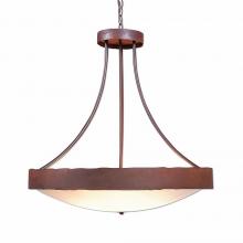 Avalanche Ranch Lighting A42501AF-HR-02 - Ridgemont Chandelier Large - Bowl Bottom - Rustic Plain - Frost White Acrylic Bowl