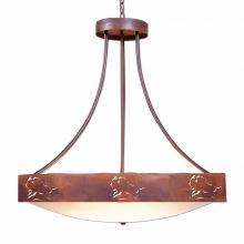 Avalanche Ranch Lighting A42539AF-HR-02 - Ridgemont Chandelier Large - Bowl Bottom - Bison - Frost White Acrylic Bowl - Rust Patina Finish