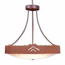 Avalanche Ranch Lighting A42541AF-HR-02 - Ridgemont Chandelier Large - Bowl Bottom - Mountain - Frost White Acrylic Bowl - Rust Patina Finish